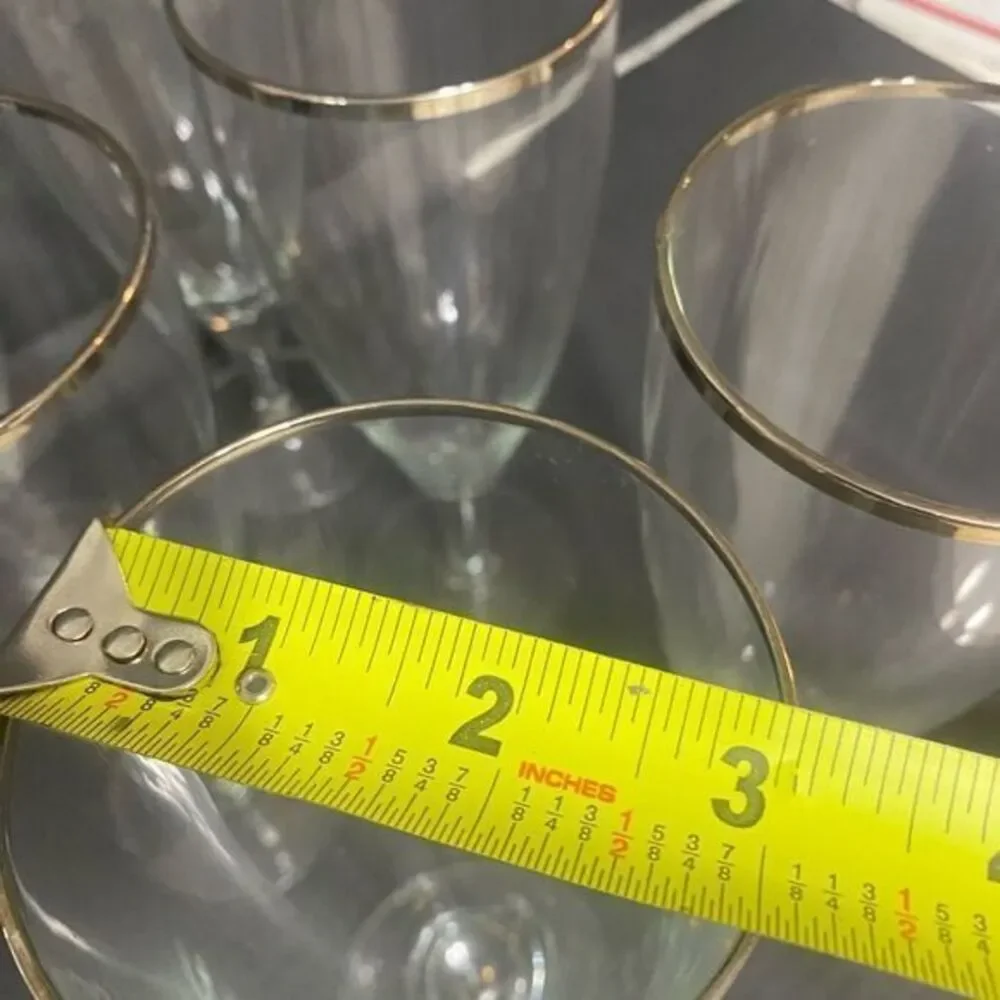 - Set of six silver trimmed 12 oz goblets - Picture 6 of 6